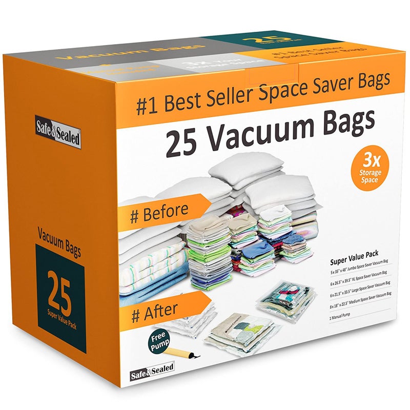 Home-Complete Home Complete Space Saver Vacuum Bags, 25 pack with Pump - Image 1